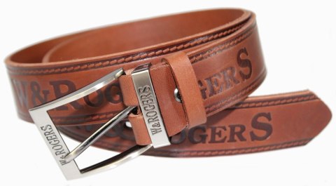 Pasek Skórzany Arucce (PL) Tłoczony Napis "W&ROGERS" Skóra Naturalna EXTRA 40 mm BRĄZOWY Pasek Skórzany Arucce (PL) Tłoczony Napis "W&ROGERS" Skóra Naturalna EXTRA 40 mm BRĄZOWY