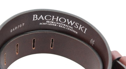 Pasek Skórzany BACHOWSKI (PL) CZEKOLADOWY Z TEKSTURĄ Skóra Licowa EXTRA 40 mm PB40S08 Pasek Skórzany BACHOWSKI (PL) CZEKOLADOWY Z TEKSTURĄ Skóra Licowa EXTRA 40 mm PB40S08