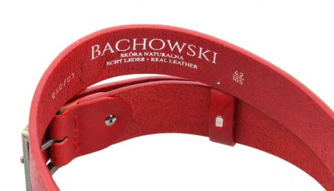 Pasek Skórzany BACHOWSKI (PL) CZERWONY Z TEKSTURĄ Skóra Licowa EXTRA 40 mm PB40S03 Pasek Skórzany BACHOWSKI (PL) CZERWONY Z TEKSTURĄ Skóra Licowa EXTRA 40 mm PB40S03