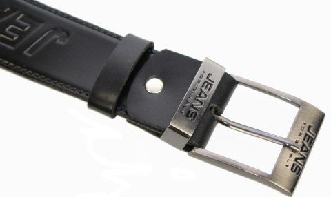 Pasek Skórzany COMPLEX (PL) Tłoczony Napis "JEANS" DW EXTRA 40 mm Czarny Imitacja Szycia Cienką Nitką Pasek Skórzany COMPLEX (PL) Tłoczony Napis "JEANS" DW EXTRA 40 mm Czarny Imitacja Szycia Cienką Nitką