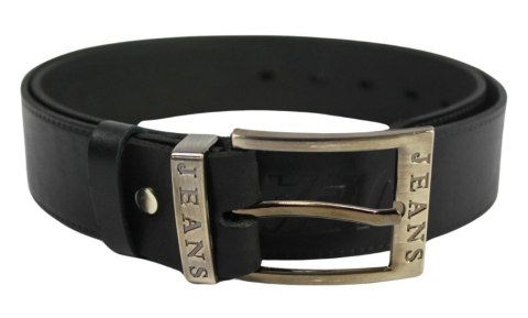 Pasek Skórzany COMPLEX (PL) Tłoczony Napis "JEANS" Skóra Licowa EXTRA 40 mm Czarny Pasek Skórzany COMPLEX (PL) Tłoczony Napis "JEANS" Skóra Licowa EXTRA 40 mm Czarny