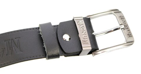 Pasek Skórzany COMPLEX (PL) Tłoczony Napis "MAGNUM" Skóra Licowa EXTRA 40 mm CZARNY Imitacja Szycia Cienką Nitką Pasek Skórzany COMPLEX (PL) Tłoczony Napis "MAGNUM" Skóra Licowa EXTRA 40 mm CZARNY Imitacja Szycia Cienką Nitką