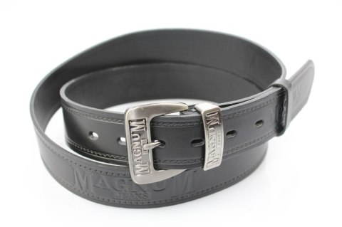 Pasek Skórzany COMPLEX (PL) Tłoczony Napis "MAGNUM" Skóra Licowa EXTRA 40 mm CZARNY Pasek Skórzany COMPLEX (PL) Tłoczony Napis "MAGNUM" Skóra Licowa EXTRA 40 mm CZARNY