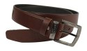 Pasek Skórzany COMPLEX (PL) Tłoczony Napis "MAGNUM" Skóra Naturalna Licowa Klamra Bezniklowa EXTRA 40 mm KASZTANOWY