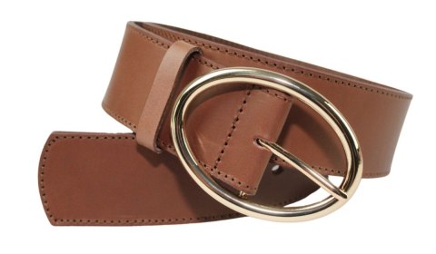 Pasek Skórzany Damski Arucce (PL) Skóra Naturalna EXTRA SZEROKI Gładki 50 mm BRĄZOWY Złota Klamra Pasek Skórzany Damski Arucce (PL) Skóra Naturalna EXTRA SZEROKI Gładki 50 mm BRĄZOWY Złota Klamra