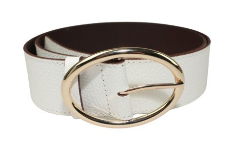 Pasek Skórzany Damski Arucce (PL) Skóra Naturalna EXTRA SZEROKI Gładki 50 mm KREMOWY Złota Klamra Pasek Skórzany Damski Arucce (PL) Skóra Naturalna EXTRA SZEROKI Gładki 50 mm KREMOWY Złota Klamra
