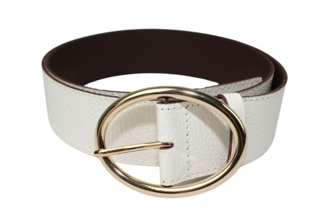 Pasek Skórzany Damski Arucce (PL) Skóra Naturalna EXTRA SZEROKI Gładki 50 mm KREMOWY Złota Klamra Pasek Skórzany Damski Arucce (PL) Skóra Naturalna EXTRA SZEROKI Gładki 50 mm KREMOWY Złota Klamra