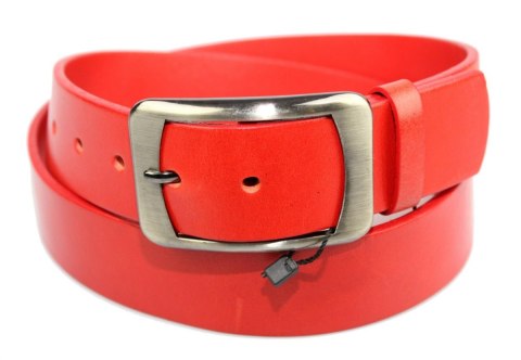 Pasek Skórzany Damski PAS-MAX (PL) Gładki 40 mm Skóra Licowa EXTRA CZERWONY k62 Pasek Skórzany Damski PAS-MAX (PL) Gładki 40 mm Skóra Licowa EXTRA CZERWONY k62