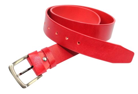 Pasek Skórzany Damski PAS-MAX (PL) Gładki 40 mm Skóra Licowa EXTRA Ciemny Czerwony Pasek Skórzany Damski PAS-MAX (PL) Gładki 40 mm Skóra Licowa EXTRA Ciemny Czerwony