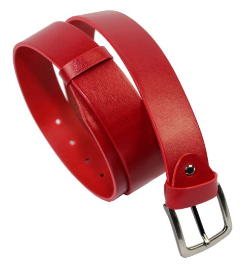 Pasek Skórzany Damski PAS-MAX (PL) Gładki 40 mm Skóra Licowa EXTRA Ciemny Czerwony Pasek Skórzany Damski PAS-MAX (PL) Gładki 40 mm Skóra Licowa EXTRA Ciemny Czerwony