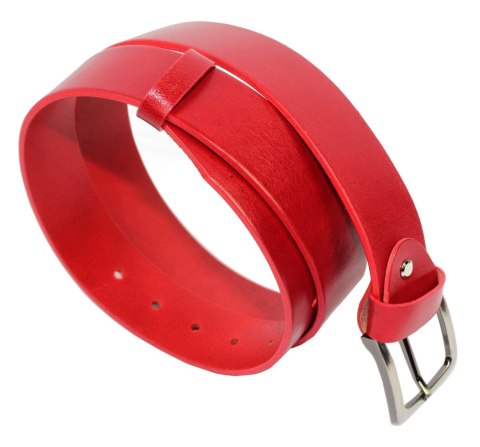 Pasek Skórzany Damski PAS-MAX (PL) Gładki 40 mm Skóra Licowa EXTRA Ciemny Czerwony Pasek Skórzany Damski PAS-MAX (PL) Gładki 40 mm Skóra Licowa EXTRA Ciemny Czerwony