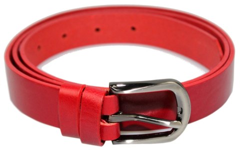 Pasek Skórzany Damski PAS-MAX (PL) Skóra Licowa EXTRA Gładki 25 mm CZERWONY Pasek Skórzany Damski PAS-MAX (PL) Skóra Licowa EXTRA Gładki 25 mm CZERWONY