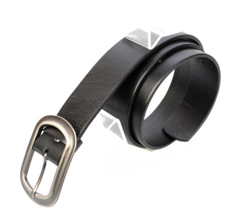 Pasek Skórzany Damski PAS-MAX (PL) Skóra Naturalna EXTRA Gładki 40 mm CZARNY k91 Pasek Skórzany Damski PAS-MAX (PL) Skóra Naturalna EXTRA Gładki 40 mm CZARNY k91