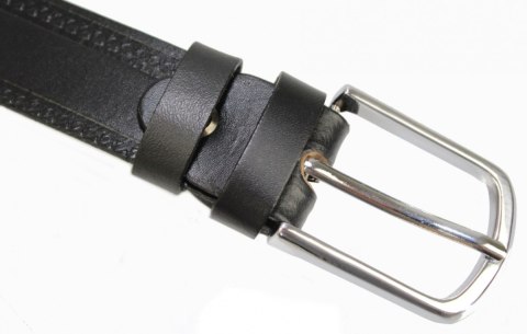 Pasek Skórzany MASSIMO (PL) "TŁOCZONY BIEŻNIK" 30 mm Skóra Naturalna CZARNY Pasek Skórzany MASSIMO (PL) "TŁOCZONY BIEŻNIK" 30 mm Skóra Naturalna CZARNY