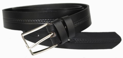 Pasek Skórzany MASSIMO (PL) "TŁOCZONY BIEŻNIK II" 30 mm Skóra Naturalna CZARNY Pasek Skórzany MASSIMO (PL) "TŁOCZONY BIEŻNIK II" 30 mm Skóra Naturalna CZARNY