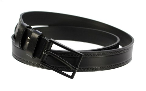Pasek Skórzany MASSIMO (PL) "TŁOCZONY WZÓR BIEŻNIK " 30 mm Czarna Klamra Skóra Naturalna CZARNY Pasek Skórzany MASSIMO (PL) "TŁOCZONY WZÓR BIEŻNIK " 30 mm Czarna Klamra Skóra Naturalna CZARNY
