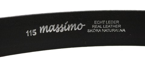 Pasek Skórzany MASSIMO (PL) "TŁOCZONY WZÓR BIEŻNIK " 30 mm Czarna Klamra Skóra Naturalna CZARNY Pasek Skórzany MASSIMO (PL) "TŁOCZONY WZÓR BIEŻNIK " 30 mm Czarna Klamra Skóra Naturalna CZARNY