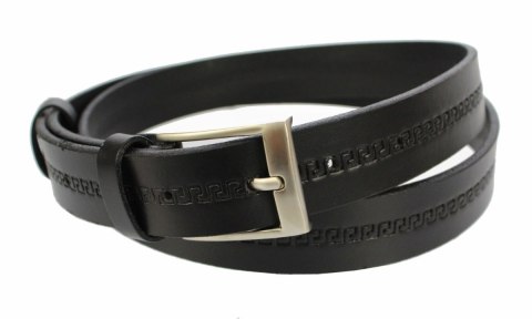 Pasek Skórzany MASSIMO (PL) "TŁOCZONY WZÓR GRECKI II " 30 mm Skóra Naturalna CZARNY Pasek Skórzany MASSIMO (PL) "TŁOCZONY WZÓR GRECKI II " 30 mm Skóra Naturalna CZARNY