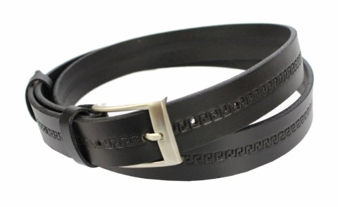 Pasek Skórzany MASSIMO (PL) "TŁOCZONY WZÓR GRECKI II " 30 mm Skóra Naturalna CZARNY Pasek Skórzany MASSIMO (PL) "TŁOCZONY WZÓR GRECKI II " 30 mm Skóra Naturalna CZARNY