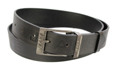 Pasek Skórzany MASSIMO (PL) Tłoczony Napis "JEANS" Skóra Naturalna EXTRA 40 mm Czarny Nadwymiar XXL Pasek Skórzany MASSIMO (PL) Tłoczony Napis "JEANS" Skóra Naturalna EXTRA 40 mm Czarny Nadwymiar XXL