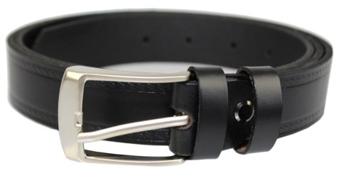 Pasek Skórzany Męski ARUCCE (PL) CZARNY "Imitacja Szycia Cienką Nitką" 30 mm Skóra Naturalna DW EXTRA Pasek Skórzany Męski ARUCCE (PL) CZARNY "Imitacja Szycia Cienką Nitką" 30 mm Skóra Naturalna DW EXTRA