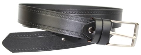 Pasek Skórzany Męski ARUCCE (PL) CZARNY "Imitacja Szycia Cienką Nitką" 30 mm Skóra Naturalna DW EXTRA Pasek Skórzany Męski ARUCCE (PL) CZARNY "Imitacja Szycia Cienką Nitką" 30 mm Skóra Naturalna DW EXTRA