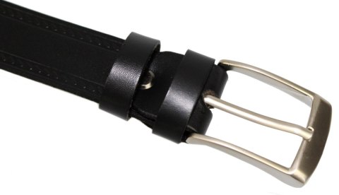 Pasek Skórzany Męski ARUCCE (PL) CZARNY "Imitacja Szycia Cienką Nitką" 30 mm Skóra Naturalna DW EXTRA Pasek Skórzany Męski ARUCCE (PL) CZARNY "Imitacja Szycia Cienką Nitką" 30 mm Skóra Naturalna DW EXTRA