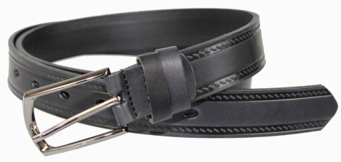 Pasek Skórzany Męski ARUCCE (PL) CZARNY "NITKA II" 30 mm Skóra Naturalna DW EXTRA Pasek Skórzany Męski ARUCCE (PL) CZARNY "NITKA II" 30 mm Skóra Naturalna DW EXTRA