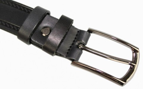 Pasek Skórzany Męski ARUCCE (PL) CZARNY "NITKA II" 30 mm Skóra Naturalna DW EXTRA Pasek Skórzany Męski ARUCCE (PL) CZARNY "NITKA II" 30 mm Skóra Naturalna DW EXTRA