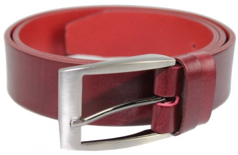 Pasek Skórzany Męski PAS-MAX (PL) Gładki 40 mm Skóra Licowa EXTRA CZEREŚNIOWY k61 Pasek Skórzany Męski PAS-MAX (PL) Gładki 40 mm Skóra Licowa EXTRA CZEREŚNIOWY k61