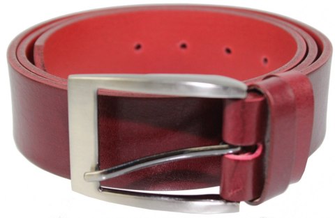 Pasek Skórzany Męski PAS-MAX (PL) Gładki 40 mm Skóra Licowa EXTRA CZEREŚNIOWY k61 Pasek Skórzany Męski PAS-MAX (PL) Gładki 40 mm Skóra Licowa EXTRA CZEREŚNIOWY k61