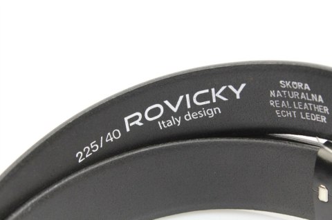 Pasek Skórzany Męski ROVICKY (PL) "PRZETŁOCZONY BIEŻNIK" CZARNY 35 mm Skóra Licowa Extra Pasek Skórzany Męski ROVICKY (PL) "PRZETŁOCZONY BIEŻNIK" CZARNY 35 mm Skóra Licowa Extra