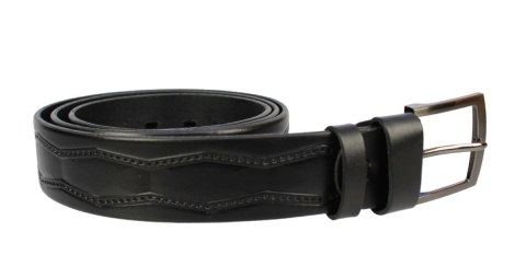 Pasek Skórzany Męski ROVICKY (PL) ''WZÓR DIAMENTY" 40 mm Skóra Licowa Extra CZARNY Pasek Skórzany Męski ROVICKY (PL) ''WZÓR DIAMENTY" 40 mm Skóra Licowa Extra CZARNY