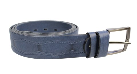 Pasek Skórzany Męski ROVICKY (PL) ''WZÓR DIAMENTY" 40 mm Skóra Licowa Extra GRANATOWY Pasek Skórzany Męski ROVICKY (PL) ''WZÓR DIAMENTY" 40 mm Skóra Licowa Extra GRANATOWY