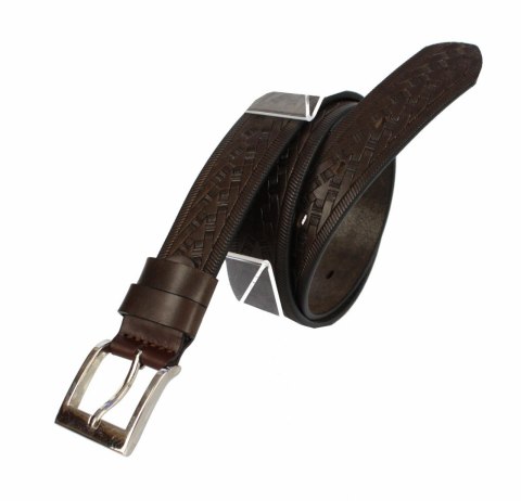 Pasek Skórzany Męski WIREX (PL) GŁADKI SZARFOWANY "BIEŻNIK" CIEMNY CZEKOLADOWY 35 mm Skóra Licowa Extra Pasek Skórzany Męski WIREX (PL) GŁADKI SZARFOWANY "BIEŻNIK" CIEMNY CZEKOLADOWY 35 mm Skóra Licowa Extra