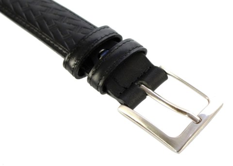 Pasek Skórzany Męski WIREX (PL) GŁADKI SZARFOWANY "BIEŻNIK" CZARNY 30 mm Skóra Licowa Extra Pasek Skórzany Męski WIREX (PL) GŁADKI SZARFOWANY "BIEŻNIK" CZARNY 30 mm Skóra Licowa Extra