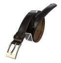 Pasek Skórzany Męski WIREX (PL) GŁADKI SZARFOWANY CIEMNY BRĄZOWY 35 mm Skóra Licowa Extra Nitka