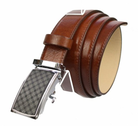 Pasek Skórzany PAS-MAX (PL) 35 mm AUTOMAT SAMOZACISK ŁAMANY KLAMRA "CZ 23" Skóra Naturalna Licowa IMITACJA SZYCIA BRĄZ.k40 Pasek Skórzany PAS-MAX (PL) 35 mm AUTOMAT SAMOZACISK ŁAMANY KLAMRA "CZ 23" Skóra Naturalna Licowa IMITACJA SZYCIA BRĄZ.k40