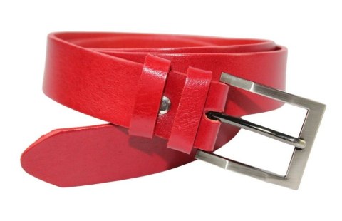Pasek Skórzany PAS-MAX (PL) Gładki 40 mm Skóra Licowa EXTRA Czerwony k62 Pasek Skórzany PAS-MAX (PL) Gładki 40 mm Skóra Licowa EXTRA Czerwony k62