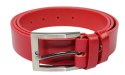 Pasek Skórzany PAS-MAX (PL) Gładki 40 mm Skóra Licowa EXTRA Czerwony k62