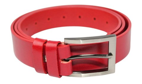 Pasek Skórzany PAS-MAX (PL) Gładki 40 mm Skóra Licowa EXTRA Czerwony k62 Pasek Skórzany PAS-MAX (PL) Gładki 40 mm Skóra Licowa EXTRA Czerwony k62