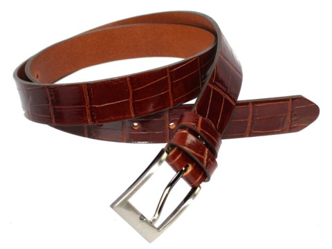 Pasek Skórzany PAS-MAX (PL) Skóra Krokodyla 30 mm Brązowy Pasek Skórzany PAS-MAX (PL) Skóra Krokodyla 30 mm Brązowy