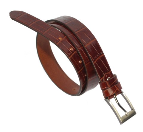 Pasek Skórzany PAS-MAX (PL) Skóra Krokodyla 30 mm Brązowy Pasek Skórzany PAS-MAX (PL) Skóra Krokodyla 30 mm Brązowy
