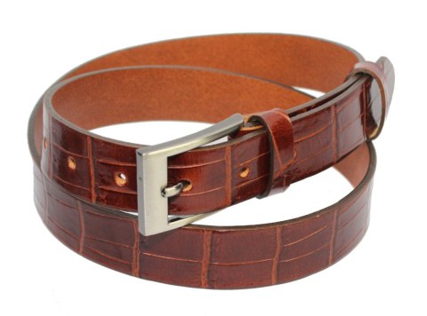 Pasek Skórzany PAS-MAX (PL) Skóra Krokodyla 30 mm Brązowy Pasek Skórzany PAS-MAX (PL) Skóra Krokodyla 30 mm Brązowy