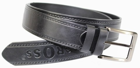 Pasek Skórzany PAS-MAX (PL) Tłoczony Napis "CROSS" Skóra Naturalna Licowa EXTRA 40 mm CZARNY Pasek Skórzany PAS-MAX (PL) Tłoczony Napis "CROSS" Skóra Naturalna Licowa EXTRA 40 mm CZARNY