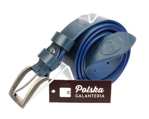 Pasek Skórzany POLSKA GALANTERIA (PL) GRANATOWY Z TEKSTURĄ Skóra Licowa EXTRA 40 mm 040/05 Pasek Skórzany POLSKA GALANTERIA (PL) GRANATOWY Z TEKSTURĄ Skóra Licowa EXTRA 40 mm 040/05