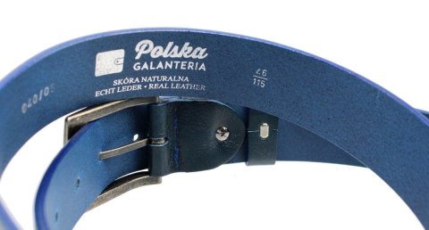 Pasek Skórzany POLSKA GALANTERIA (PL) GRANATOWY Z TEKSTURĄ Skóra Licowa EXTRA 40 mm 040/05 Pasek Skórzany POLSKA GALANTERIA (PL) GRANATOWY Z TEKSTURĄ Skóra Licowa EXTRA 40 mm 040/05