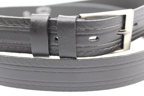 Pasek Skórzany TRK (PL) "TŁOCZONY WZÓR BIEŻNIK" 30 mm Skóra Naturalna CZARNY NADWYMIAR XXL Pasek Skórzany TRK (PL) "TŁOCZONY WZÓR BIEŻNIK" 30 mm Skóra Naturalna CZARNY NADWYMIAR XXL