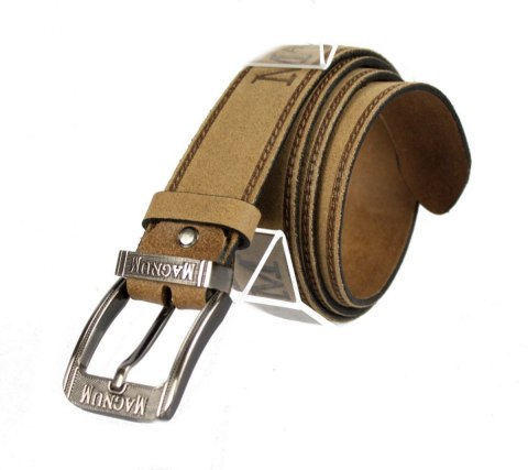 Pasek Skórzany TRK (PL) Tłoczony Napis "MAGNUM" Skóra Naturalna Zamszowa 40 mm SUROWA SKÓRA Pasek Skórzany TRK (PL) Tłoczony Napis "MAGNUM" Skóra Naturalna Zamszowa 40 mm SUROWA SKÓRA