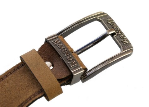 Pasek Skórzany TRK (PL) Tłoczony Napis "MAGNUM" Skóra Naturalna Zamszowa 40 mm SUROWA SKÓRA Pasek Skórzany TRK (PL) Tłoczony Napis "MAGNUM" Skóra Naturalna Zamszowa 40 mm SUROWA SKÓRA